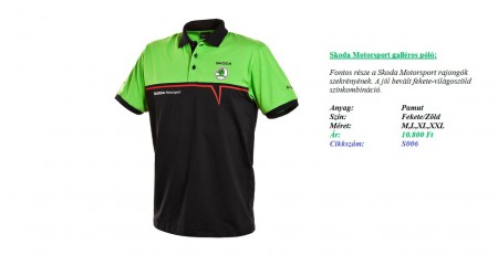 Skoda Motorsport férfi galléros póló